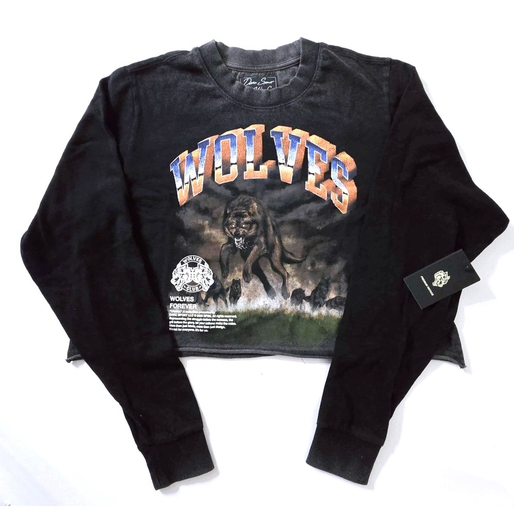 Darc Sport Wolves Club Crop Shirt Women's S Black Eat Them Alive Premium Vintage